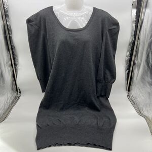 Vintage Jonathan Martin Sweater Dress Medium Gray Cotton/Poly Long Sleeve-Sz XL